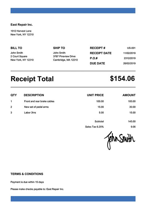 Make Receipts for Free .